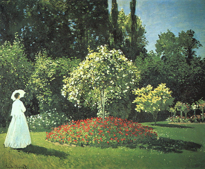 Claude Monet Jeanne-Marguerite Lecadre in the Garden